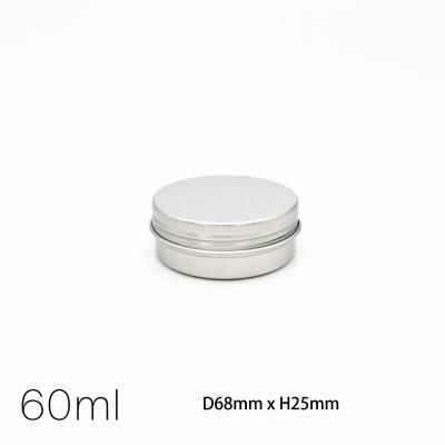 China Recycled Materials Wholesale Custom Aluminum Round Tin Jar Logo Metal Cosmetic Container Packaging 60ml for sale