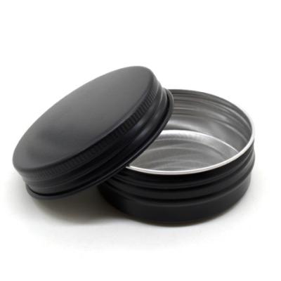 China Recycled Empty Matte Black Aluminum Tin 10ml 15ml 25ml 30ml 50ml 60ml 80ml 100ml 120ml 150ml 200ml 250ml Custom Aluminum Cosmetic Jar Materials for sale