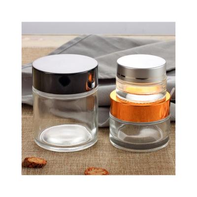 China High Quality Luxury Cosmetic Personal Care Face Cream Empty Glass Jar With Lid For Skin Care Use for sale