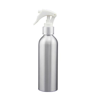 China Personal Care Spray Bottle 200ml 500ml Aluminum Bottle Silver Cleaning Detergent Liquid Aluminum Bottle With Trigger Sprayer for sale