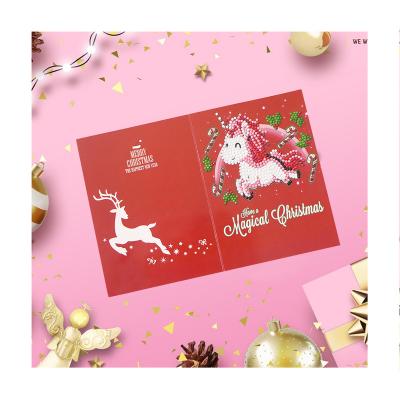 China Europe Wholesale Gifts Diy Diamond Painting Crafts Merry Christmas Series Greeting Card For Friends for sale