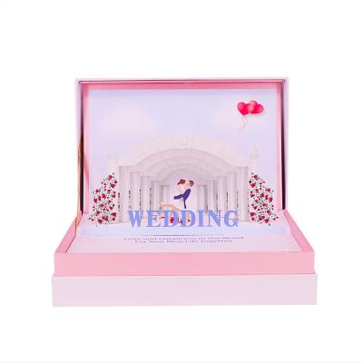 China China WINPSHENG Custom Design Luxury 3d Pop Up Wedding Stage Invitation Music Gift Box for sale