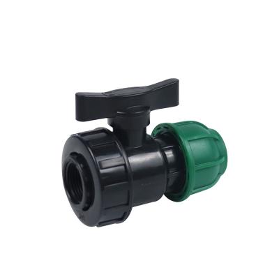 Китай IRRIGATION SYSTEM Water Pipe Fittings Unions Single HDPE Pipe Ball Valve Female or Male Threaded PP HDPE COMPRESSION FITTINGS продается