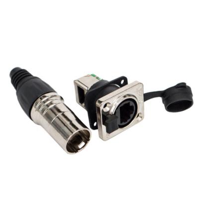 China Waterproof rf signal connector 8pin network port aviation plug rj45 connector network cable connector for sale