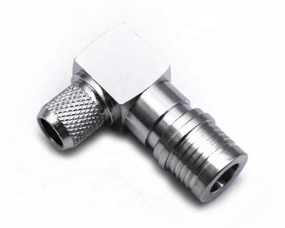 China HOT SALE RF Coaxial Connector QMA Male Right Angle Connector For 1/4