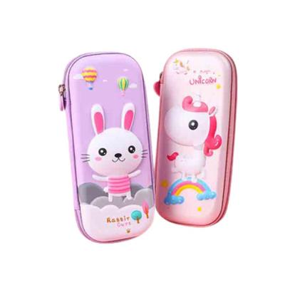 China Factory Price Cartoon Version Kindergarten Students Cute 3D Cartoon Unicorn Pencil Case for sale