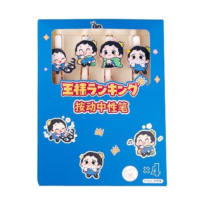 China New Normal Top Products Customized 4 Pieces Per Kids Matching Cartoon Gel Pen Set for sale