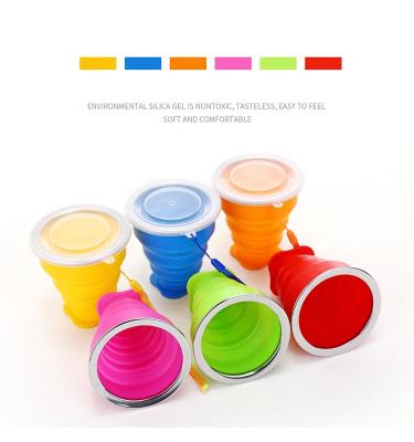 China Durable Travel Telescopic Collapsible Outdoor Silicone Drinkware Travel Retractable Folding Water Bottle for sale