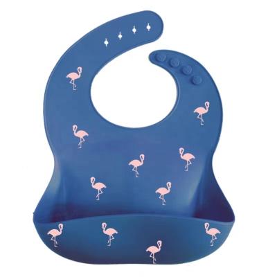 China BPA Free Custom Baby Bib Silicone Dx Logo Feeding Bib Wholesale Waterproof With Pocket for sale