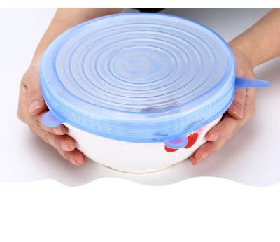 China Maintain Freshness 6 Pack Reusable Silicone Stretch Lids Flexible Silicone Suction Lid Food Cover for sale