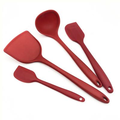 China 6pcs Silicone Kitchen Tool Kit Tools Heat Resistant Viable Bakeware Set Spatula Shovel Soup Spoon for sale