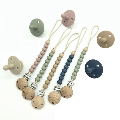 China BPA Free New Arrive Safety Bpa Free Silicone Pacifier Clips Teething Toys Baby Pacifier Chain Holder for sale