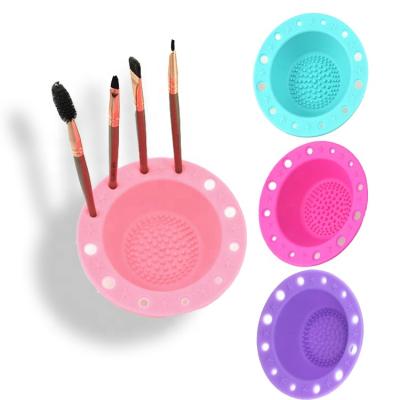 China Professional Useful Silicone Bowl Cleaner Cap Eco - Friendly Pad Make Up Cleaner for sale