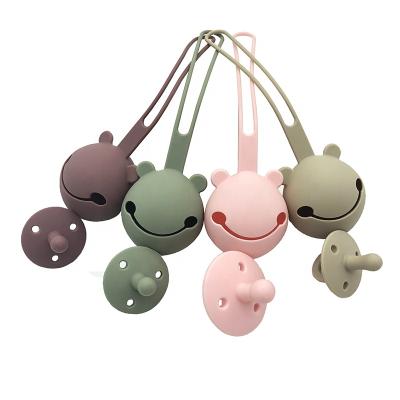 China Wholesale BPA Free Silicone Baby Food Grade Soother Feeding Nipple Teething Newborn Baby Pacifier Holder for sale