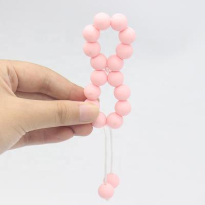 China Colorful Toy Best Quality Soft Cartoon Baby Silicone Teether Beads Hand Chain Massage Gums Soothe Toys for sale