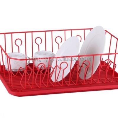 China Sustainable Fashionable Kitchen Desktop Single Layer Bowl And Dish Rack Draining With Tray for sale