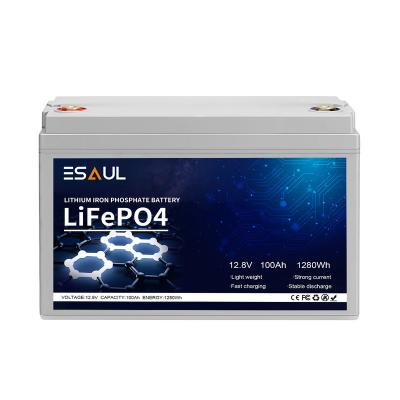 China High 12V 12.8V 100AH ​​120AH Classic Bluetooth ESAUL LCD lithium battery pack Lifepo4 battery with bluetooth for RV camper for sale