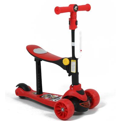 China 2021 Child Kids Scooter LED Light 3 In 1 Kids Scooter Scooter With Seat for sale