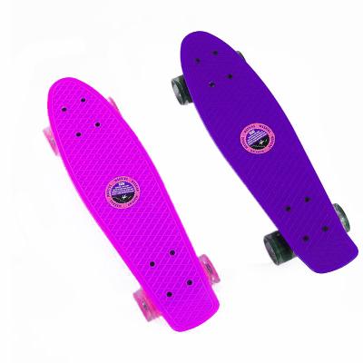 China Youth Fast Shipping 22 Inch Plate Plastic Sliding PU Flash Wheel Skateboard Can Be Customized Color for sale