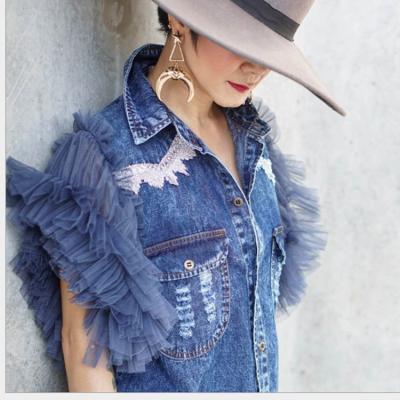 China Anti-Wrinkle Summer New Arrival Fashion Women Colored Denim Shirts for sale