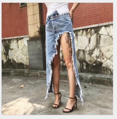 China New Fashion Jean Factory Ladies Long Denim Anti-static Hot Skirts for sale