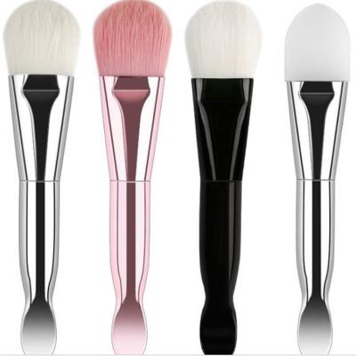 China Custom Made Plastic Professional Nylon Face Mask Applicator Nylon Silicone Vegan Face Mask Brush White Face Mask Brush for sale