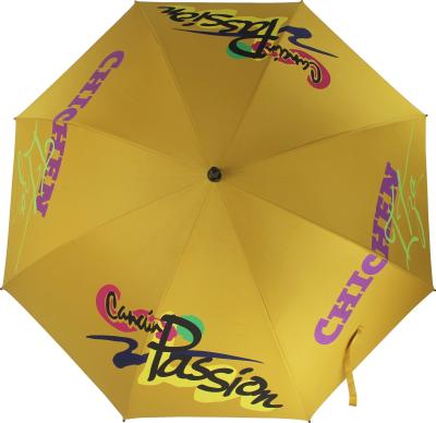 China 27 Inch Contemporary High Quality Yellow Color Automatic Double Ribs UV Protection Promotional Golf Umbrella for sale