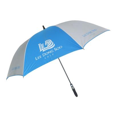 China Traditional 27inch Blue And White Automatic Premium Golf Umbrella With Logo Printing for sale