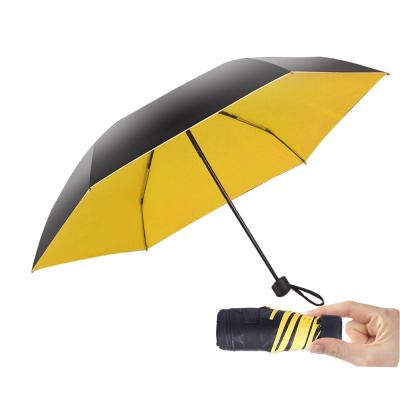 China Contemporary Black 19inch Coating UV Proof Easy Carry 5 Fold Mini Umbrella for sale