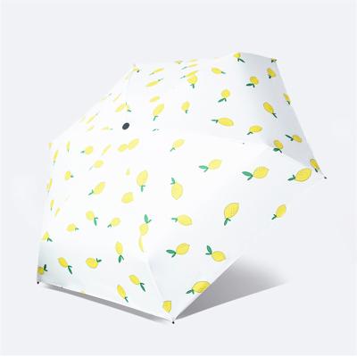 China 19inch 6ribs 5 Lemon Cherry Pattern Fruit UV Protection Tiny Creative Super Cheap Contemporary Times Umbrella With Logo Customized for sale