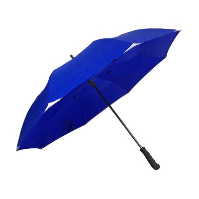 China 23Inch 8K Color Rainproof High Quality Royal Blue Straight Handle Reversible Umbrella With Air Vent for sale