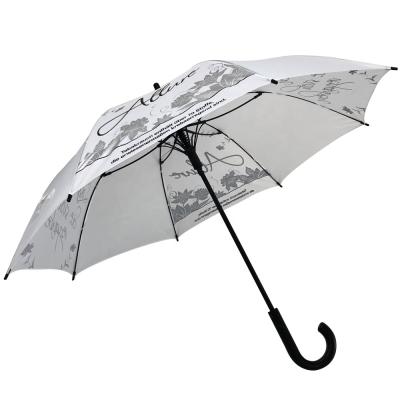 China Contemporary Straight High Quality 23inch Full Fiberglass Windproof Promotional White Umbrella for sale