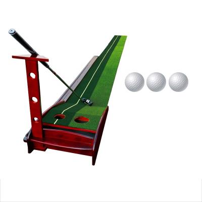 China Auto Return System Different Size Golf Holes Indoor Golf Practice With Return Fairway With Real Wood for sale