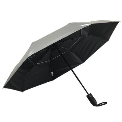 China Contemporary Full Automatic 3 Times UV Protect Compact Double Layers Travel Umbrella for sale