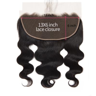 China New Arrival Full End Body Hair Brazilian Transparent Swiss Wave 13X6 HD Lace Frontal Closure for sale