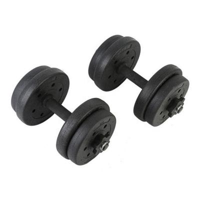 China Universal Freely Combined And Disassembled Men's Household Rubberized 10kg Adjustable Iron Dumbbell Set With Plated Lever for sale