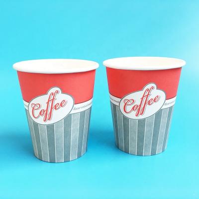 China 4oz Coffee Paper Cup Airline 230gsm Paper Cup Single Wall Ripple Printing Hot Cold Paper Cup for sale