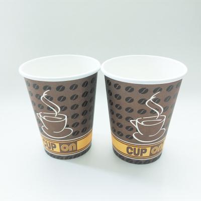 China Single Wall 8oz Customized Logo Eco-Friendly 18 PE Liner Disposable Coffee Paper Cups With Lid for sale