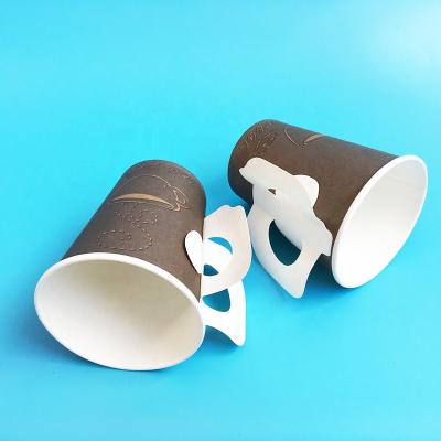 China 9oz Cappuccino Coffee Single Wall Logo Printed Paper Cup With Loongpack Handle Tea Cup for sale