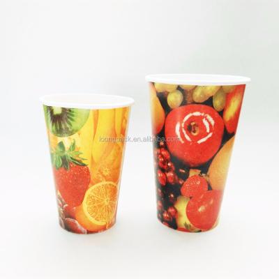 China Single Wall Paper Cups 16oz Fruit Juice Disposable Paper Glass for sale