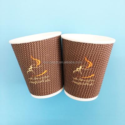 China Disposable Disposable 10oz Ripple Paper Cups for sale