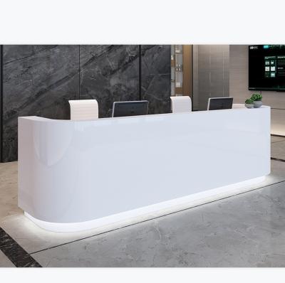 China Other Customized China Factory Wholesale Price Modern Solid Wood Lobby Desk Counter Counter Solid Wood White Front Service for sale