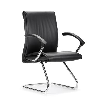 China Others Factory Modern Leather Office / Training / Meeting Ergonomic Chair Conference Chair Without Wheels for sale