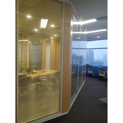 China Modern Glass Partition With Shades 108mm Thickness Factory Wholesale Price Modern Design Glass Wall Partition High Quality Partition for sale