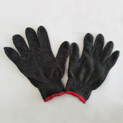 China Seamless Elastic Knit Black Yarn Cheap Knitted Cotton Industrial Working Gloves for sale