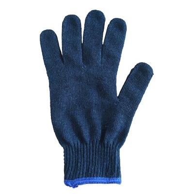 China Seamless Elastic Knit Blue Chat Cotton Knitted Gloves For Industrial Work for sale