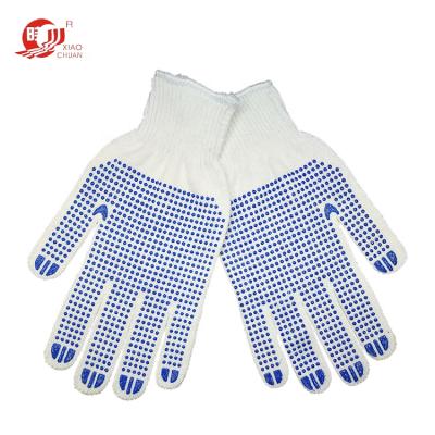 China Elastic Seamless Knit Gloves Manufacturers Sell Good Quality PVC White Cotton Knitted Gloves for sale