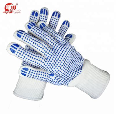 China Elastic Seamless Knit Garden Safety Double Sides Dotted Cotton Gloves Wholesale for sale