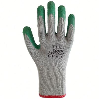 China Cut Resistant Latex Coated Cotton Fabric Working Cut Resistant Gloves for sale