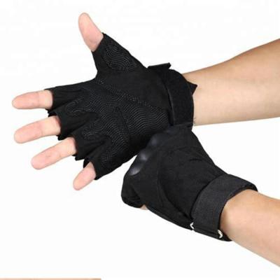 China Black Hands Anti Slip Compression Half Fingerrness Glove for sale